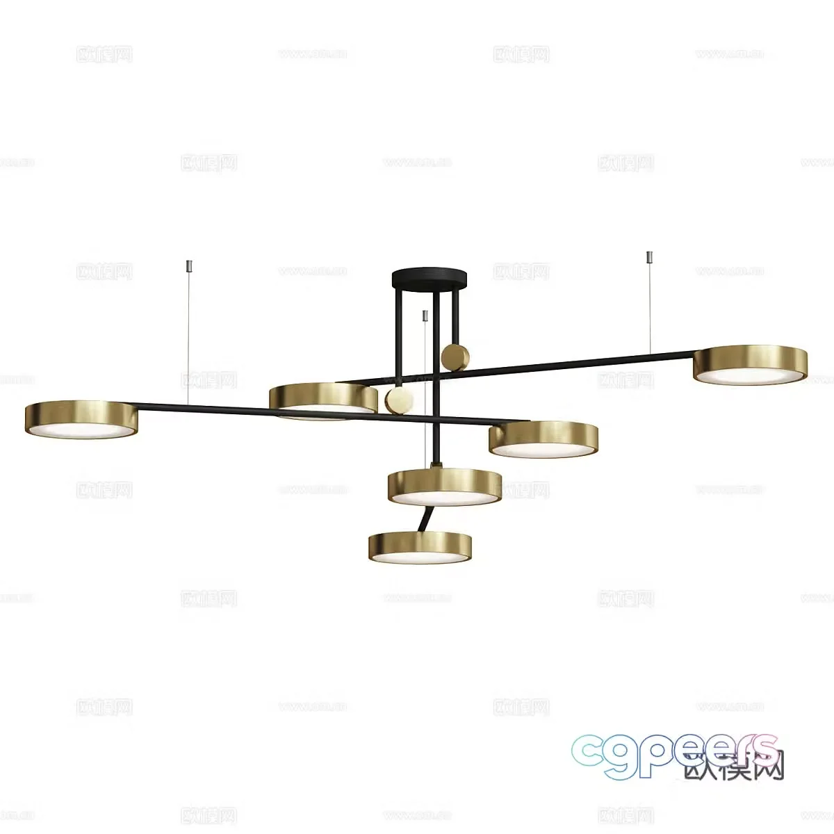 Modern light luxury multi-head decorative chandelier 3d model