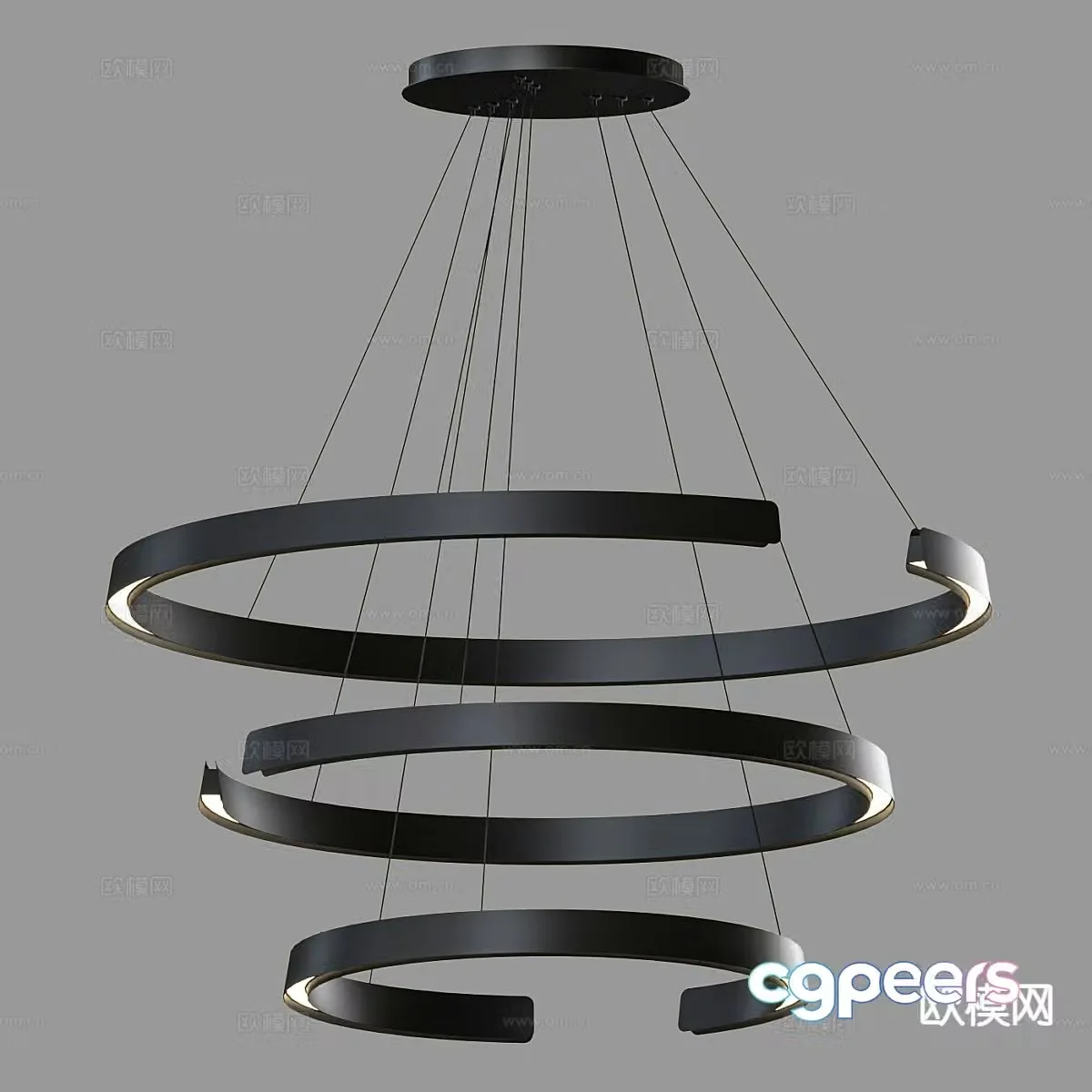 Modern ring chandelier dining room chandelier 3d model