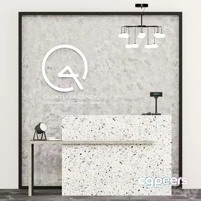 3ds Max Free – Reception, store cash desk, service counter