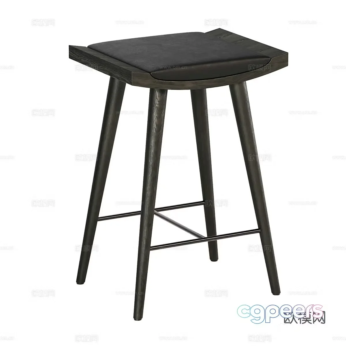 Modern Italian wooden bar chair 3d model