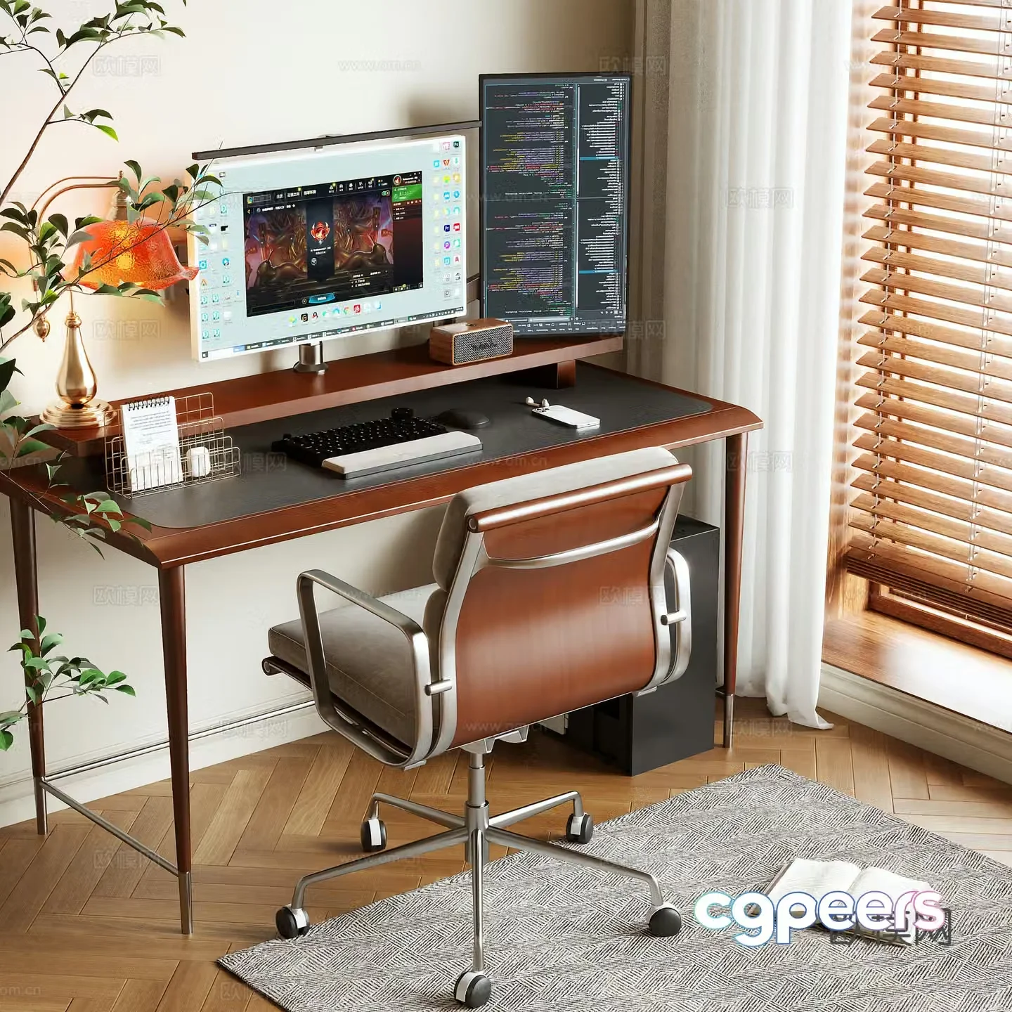 Log Wind Desk 3D Model