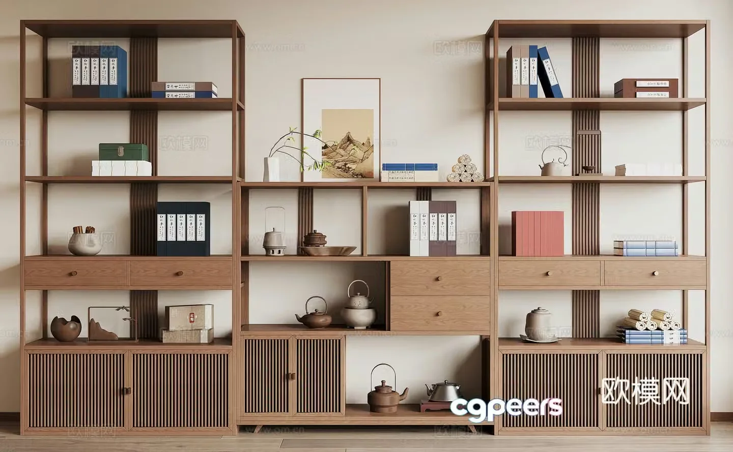 New Chinese style 3D model of Bo Gu shelf