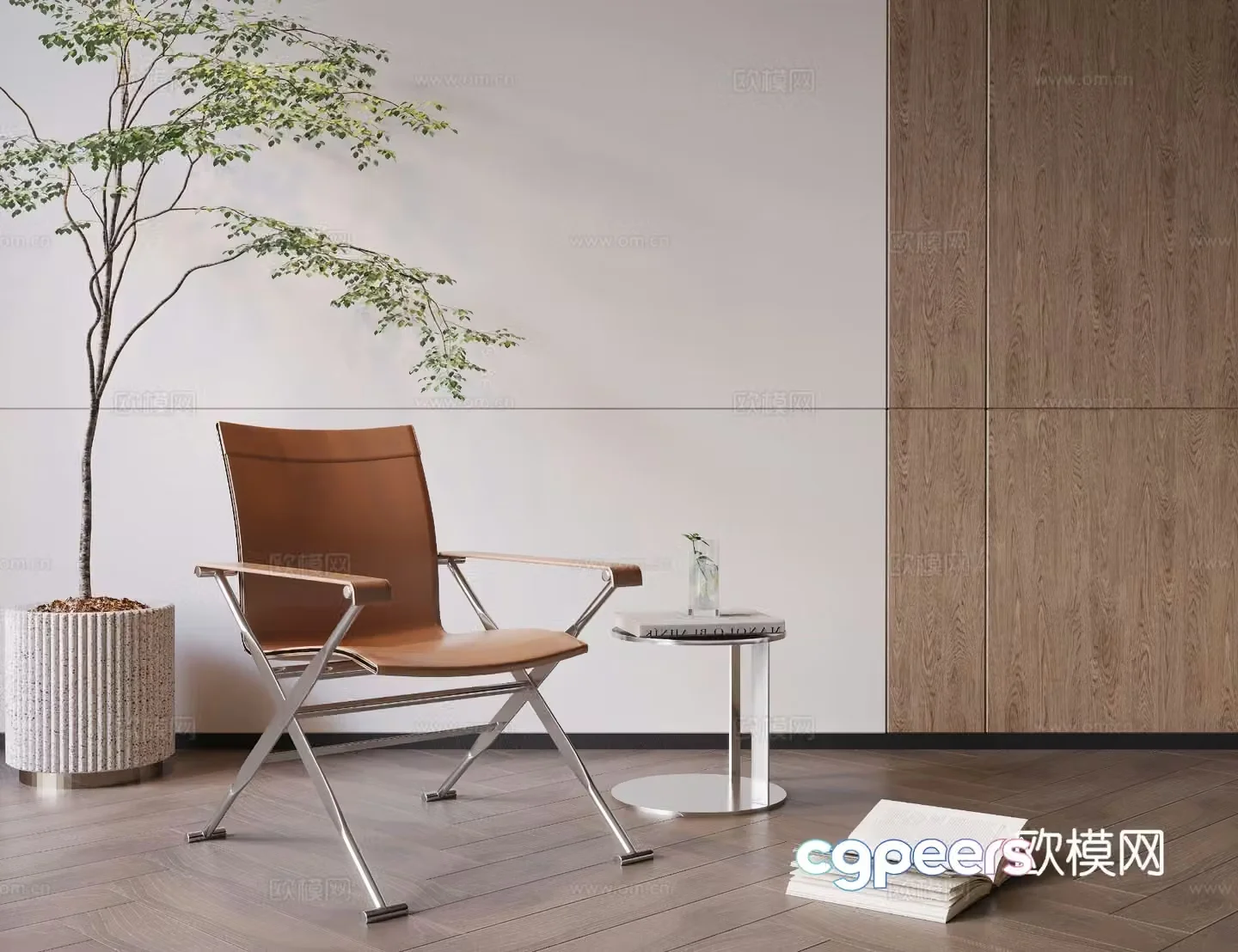 leather chair leisure chair folding chair 3d model