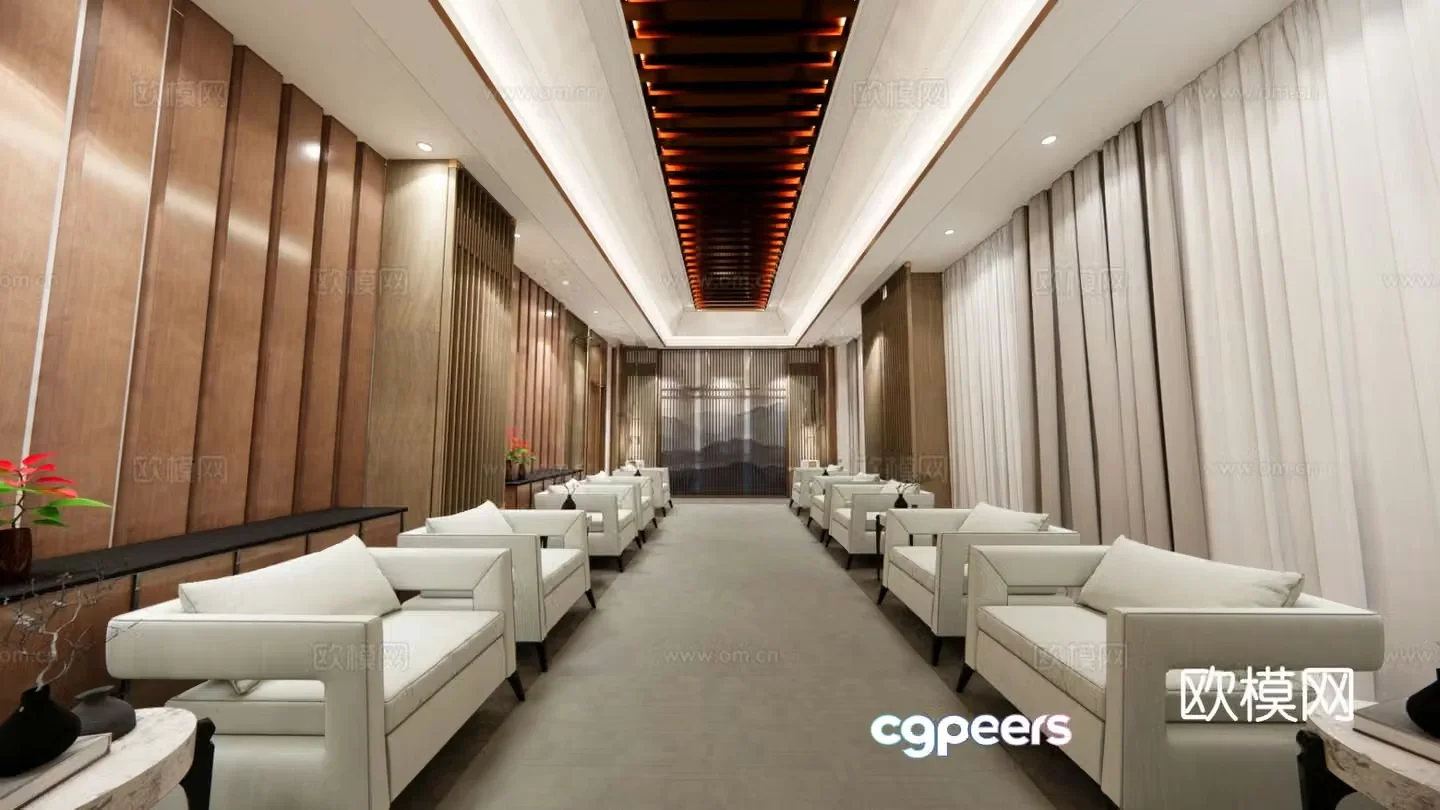New Chinese style reception room conference room 3D model