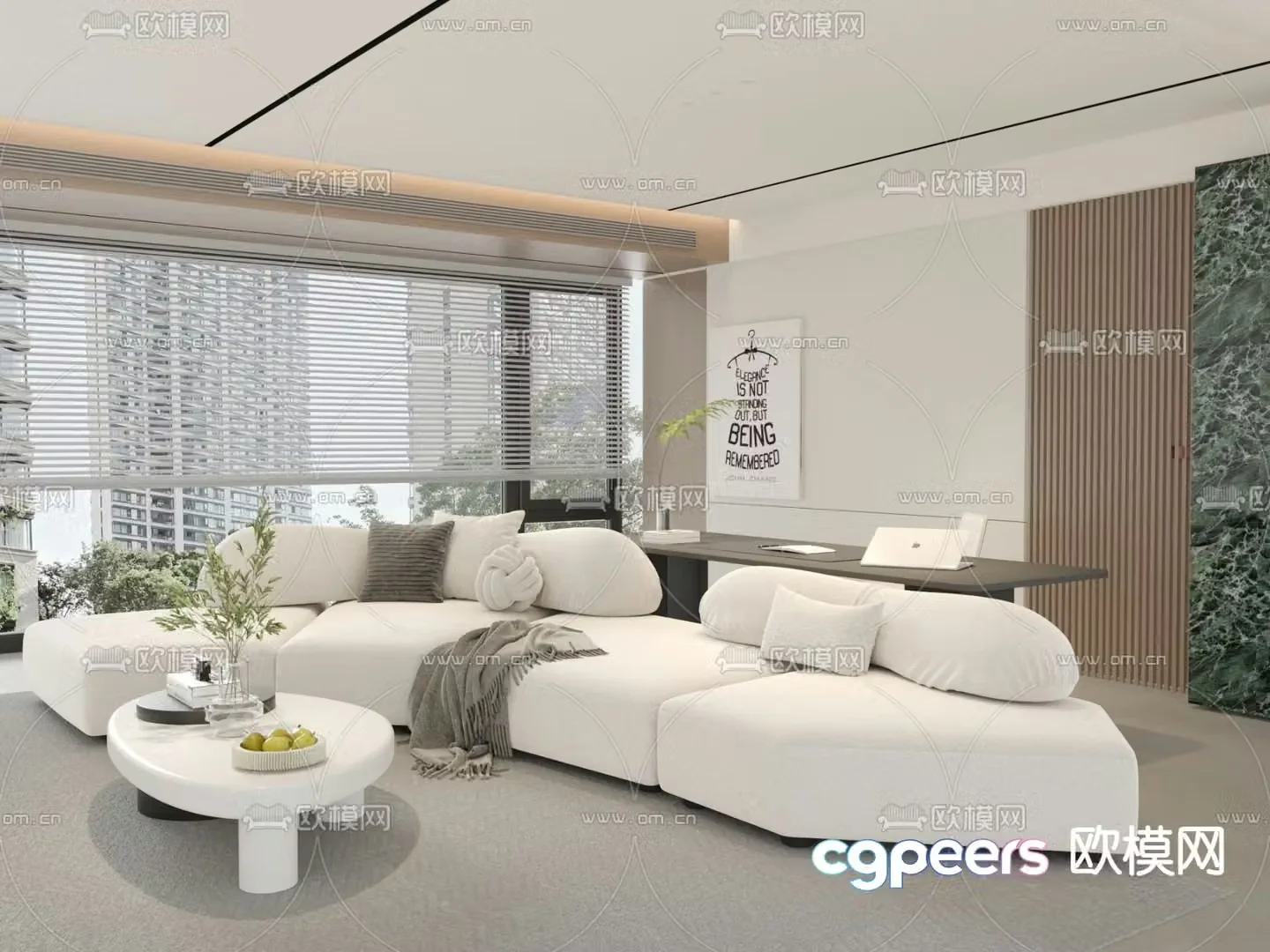 Special shaped sofa curved sofa 3d model