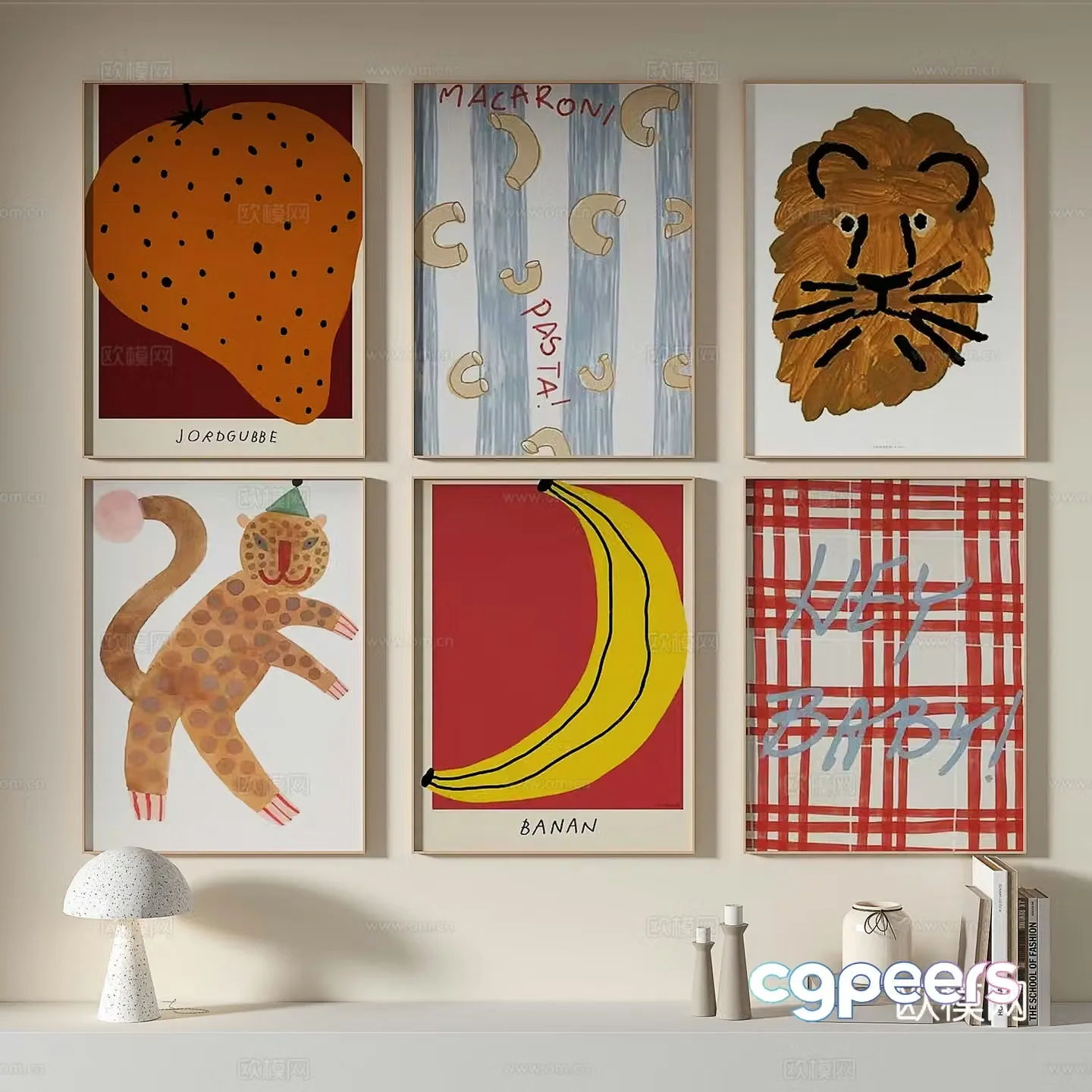 Decorative painting retro painting hanging painting 3d model
