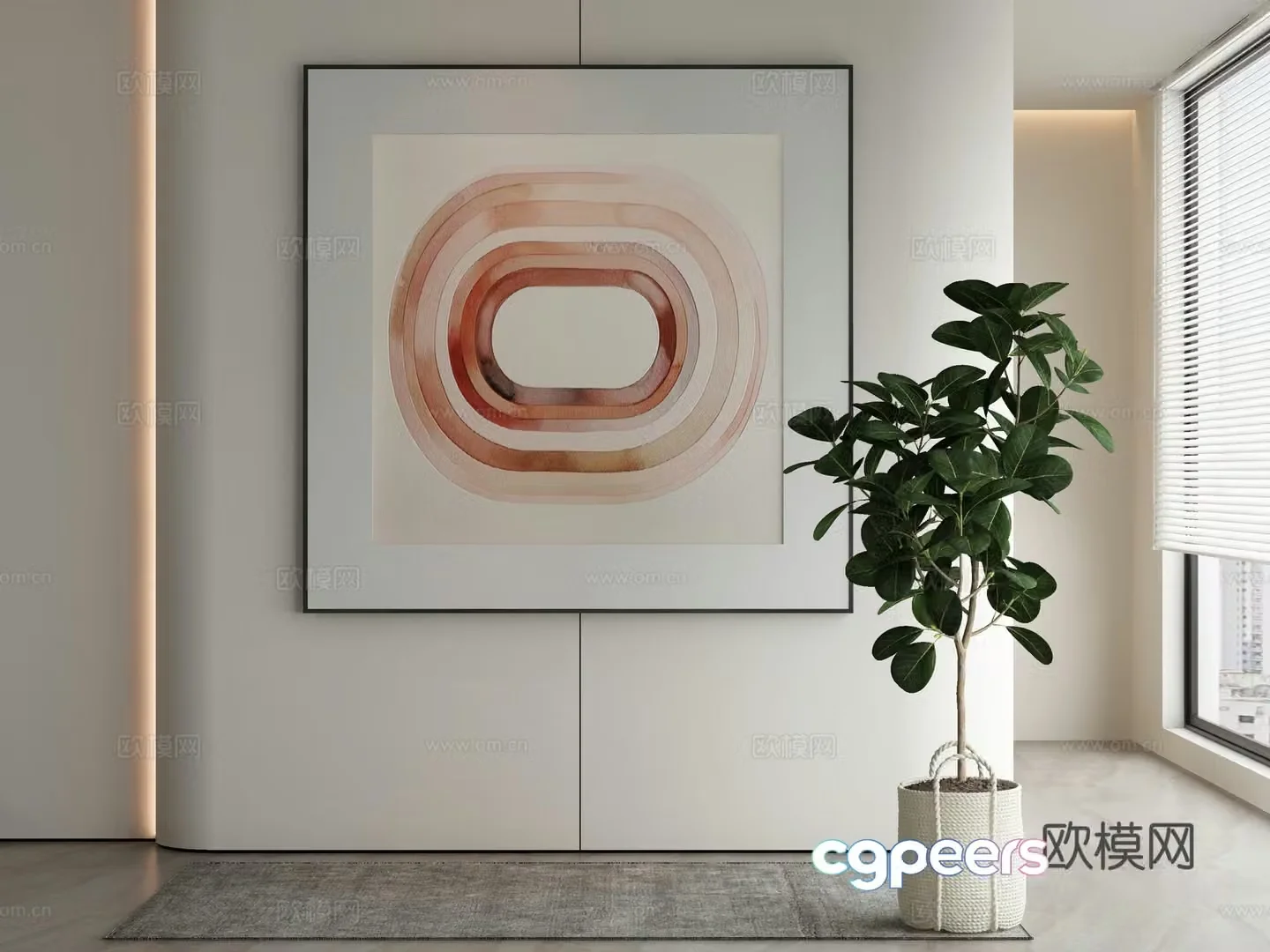 Wasabi hanging painting oil painting 3d model