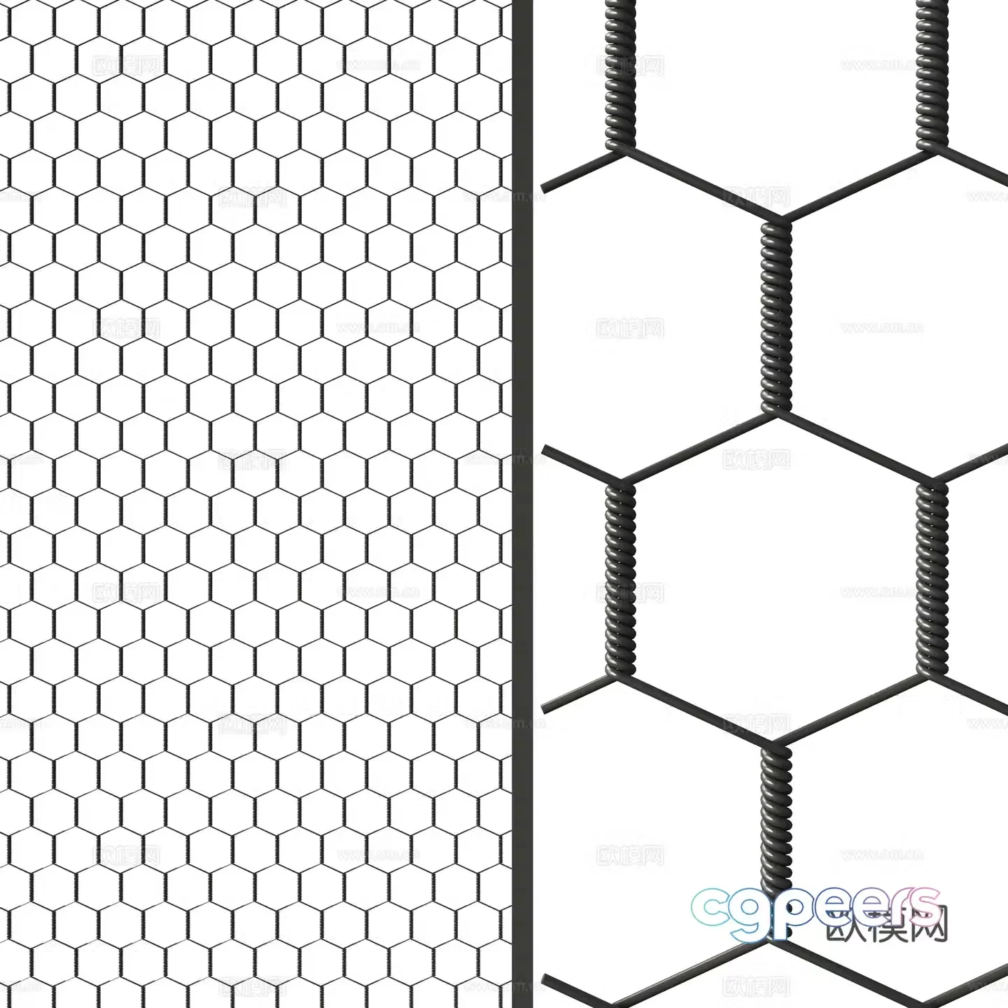 Modern barbed wire mesh 3d model