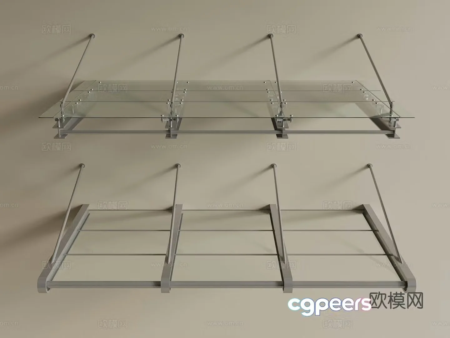 Modern New Chinese Style Awning Awning Retractable Awning Glass Awning Household 3D Model