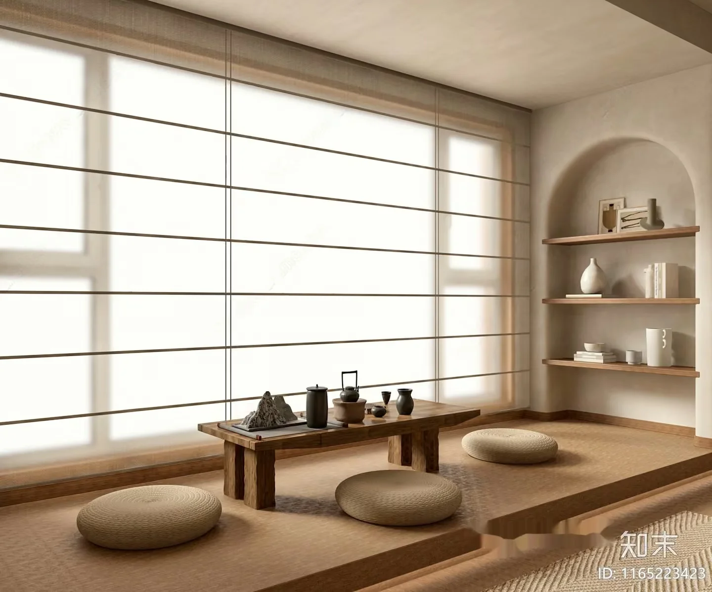 A Minimalist Japanese Room 3D Model – 14666 – VRAY Render