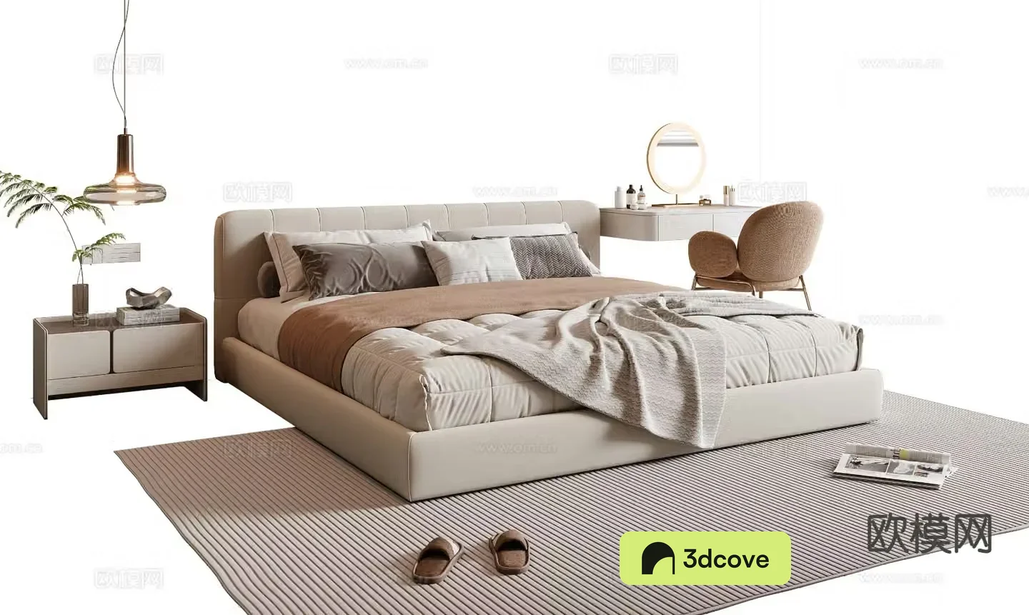 Cream style double bed