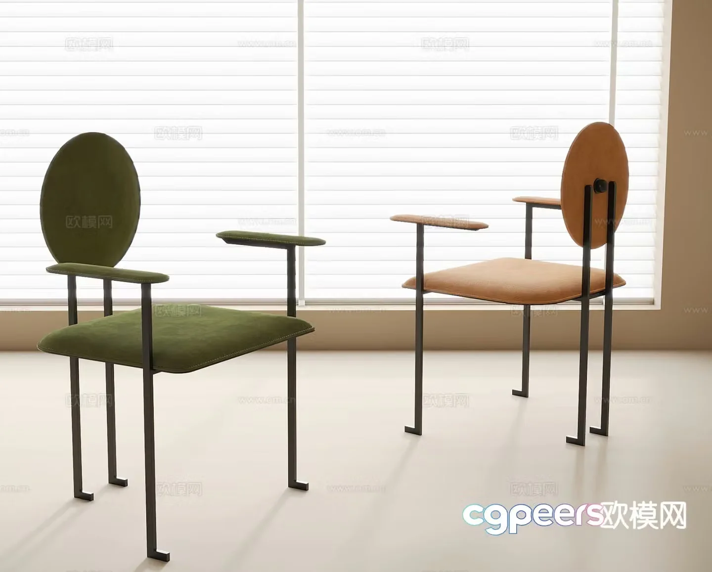Modern chair dining chair 3d model