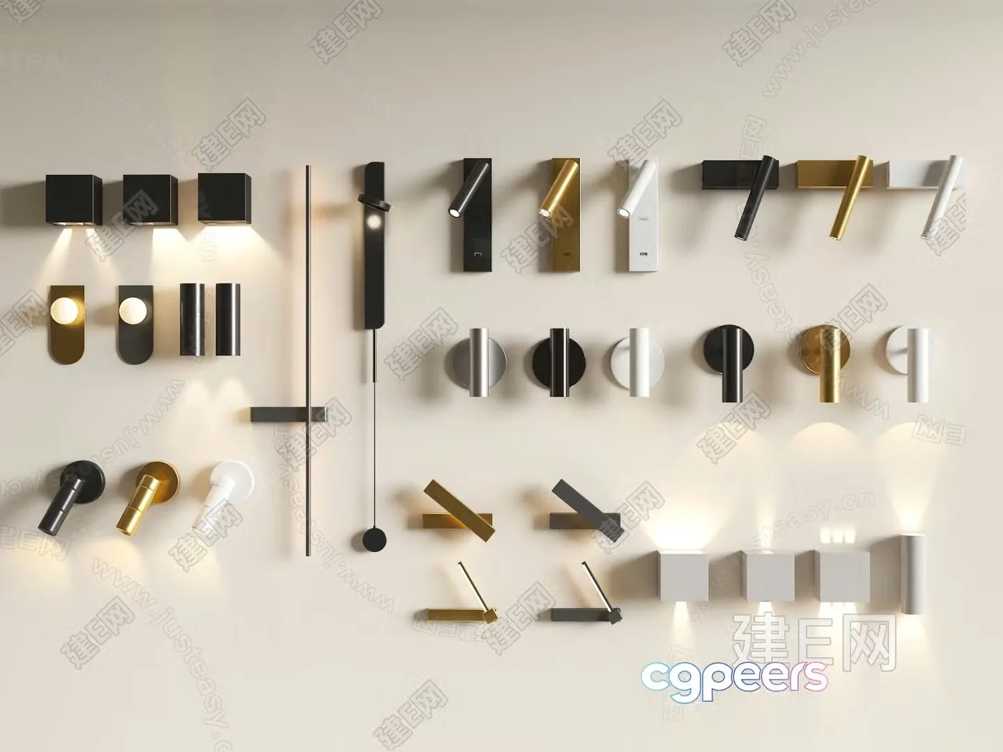 Gold Light Fixture 3D Model – 10051 – VRAY Render