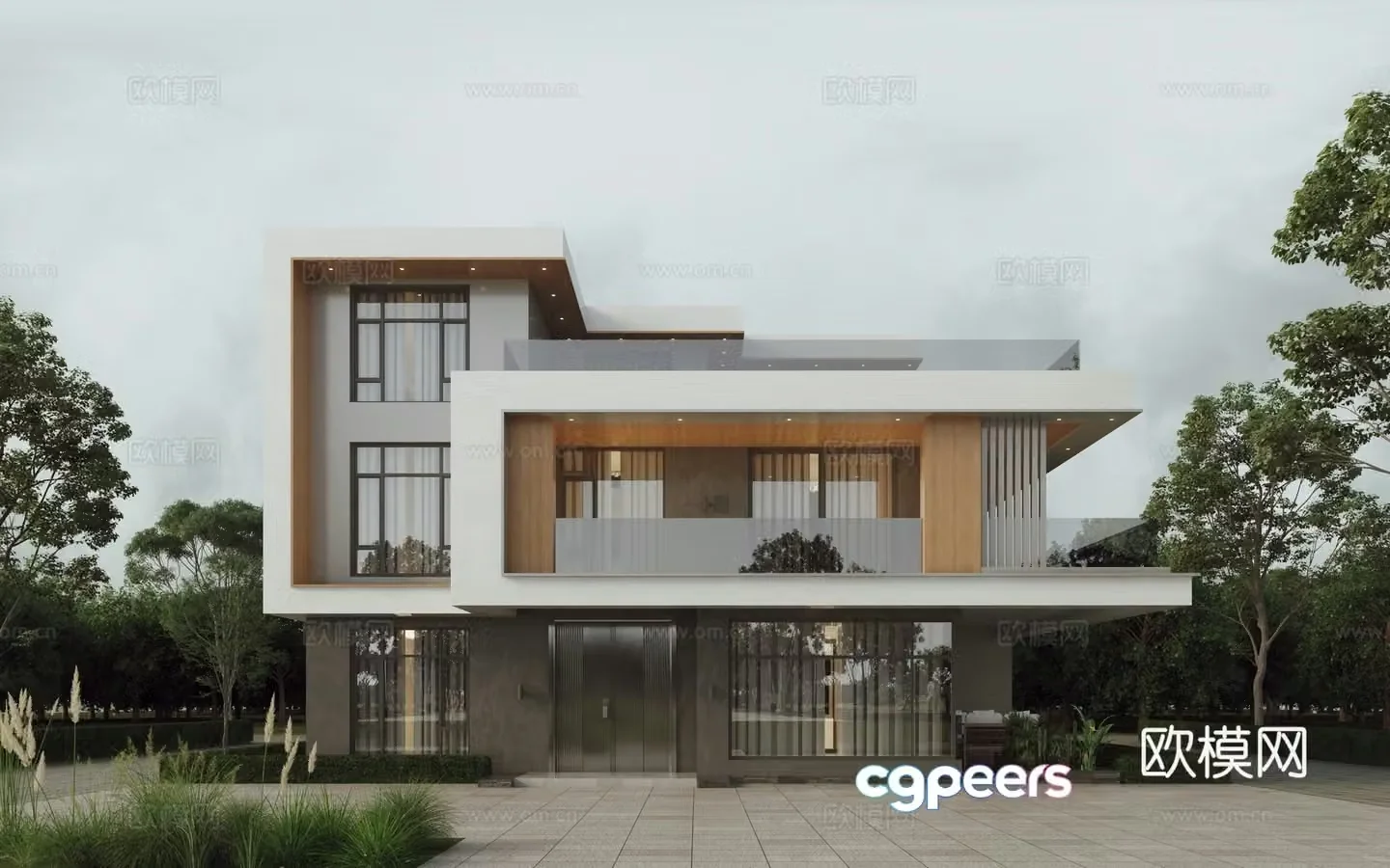 3D model of single-family villa appearance