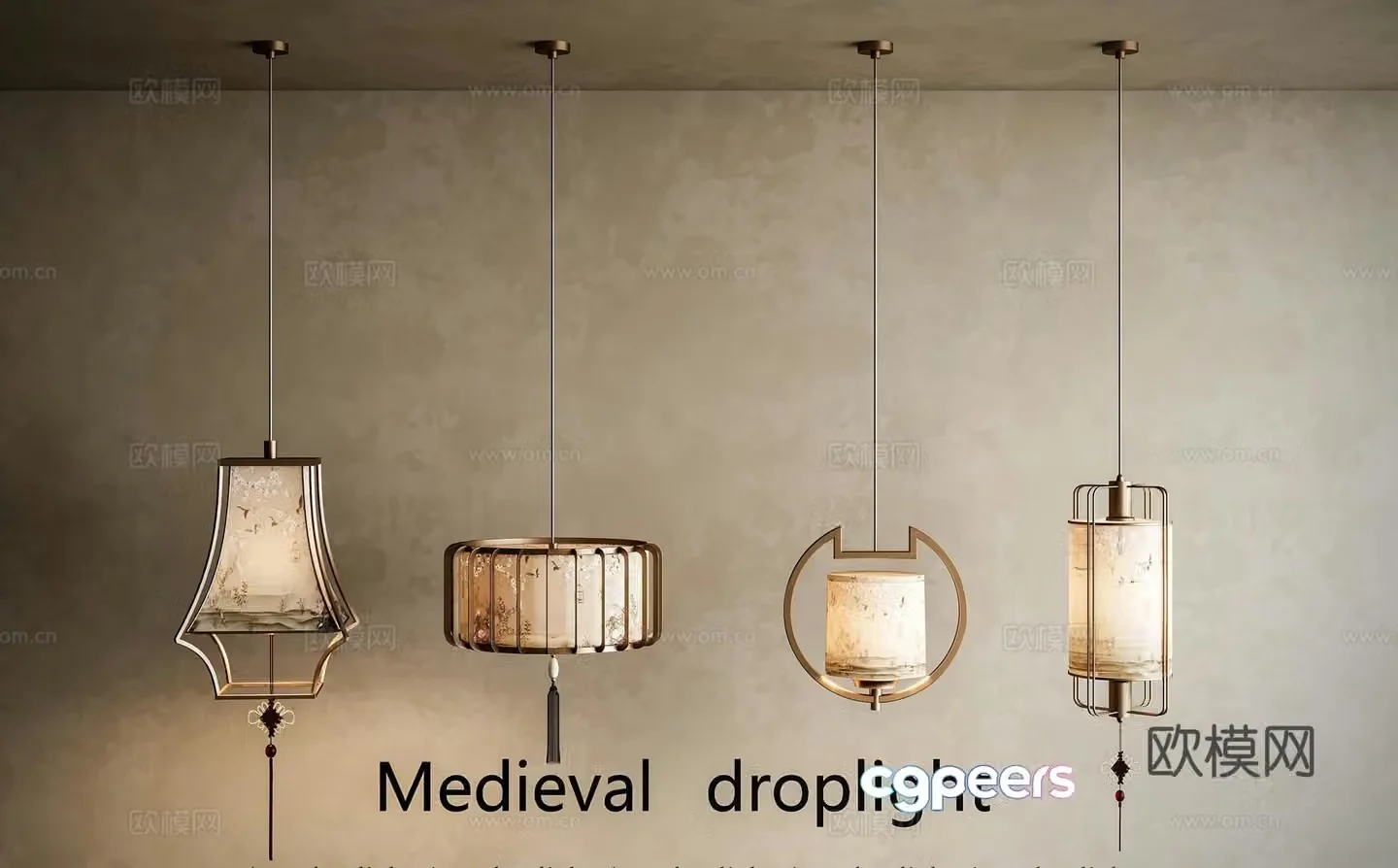New Chinese chandelier 3D model