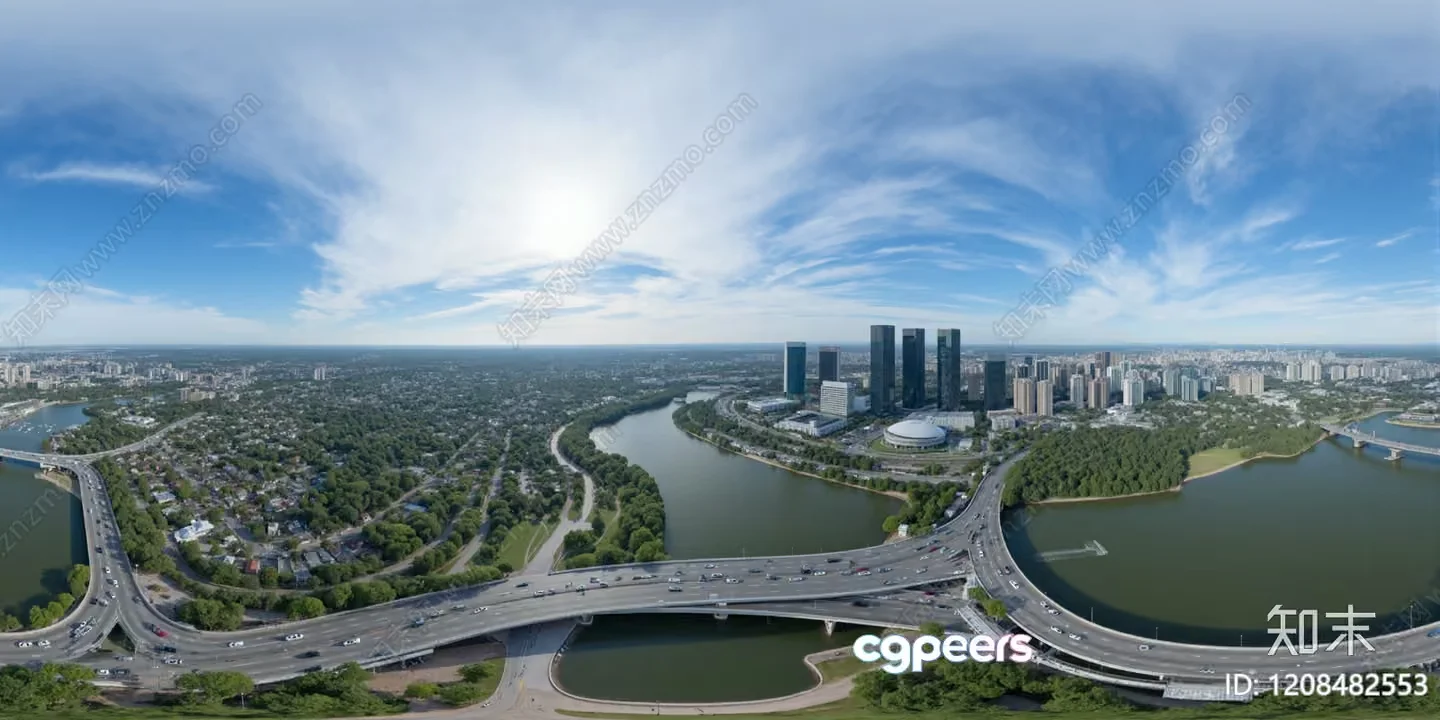 Aerial View Of A City 3D Model – 295 – VRAY Render