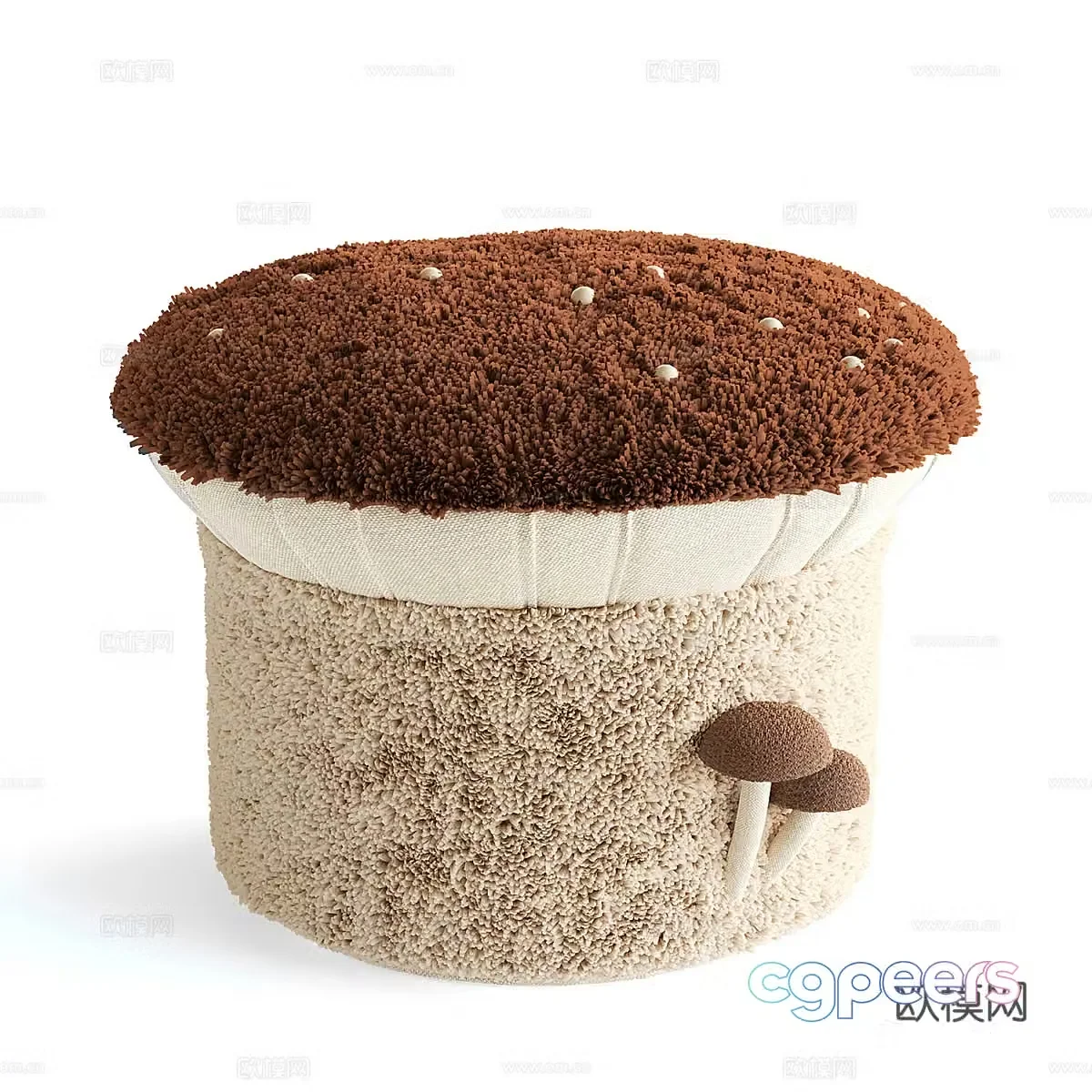 Children’s chair plush stool 3d model