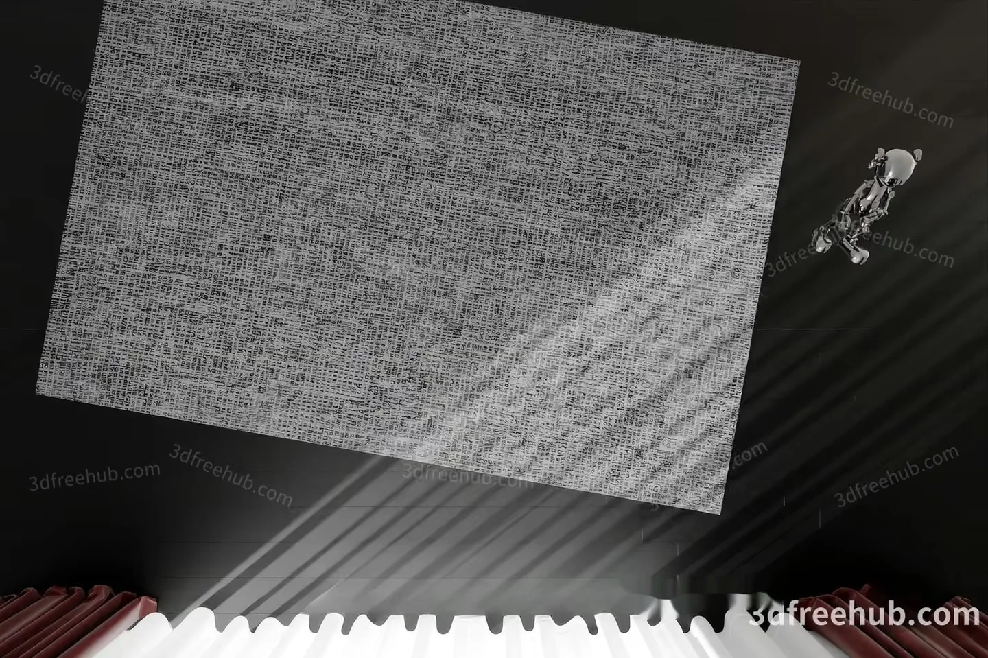 A 3D Model Of A Rectangular Object 3D Model – 19285 – VRAY Render