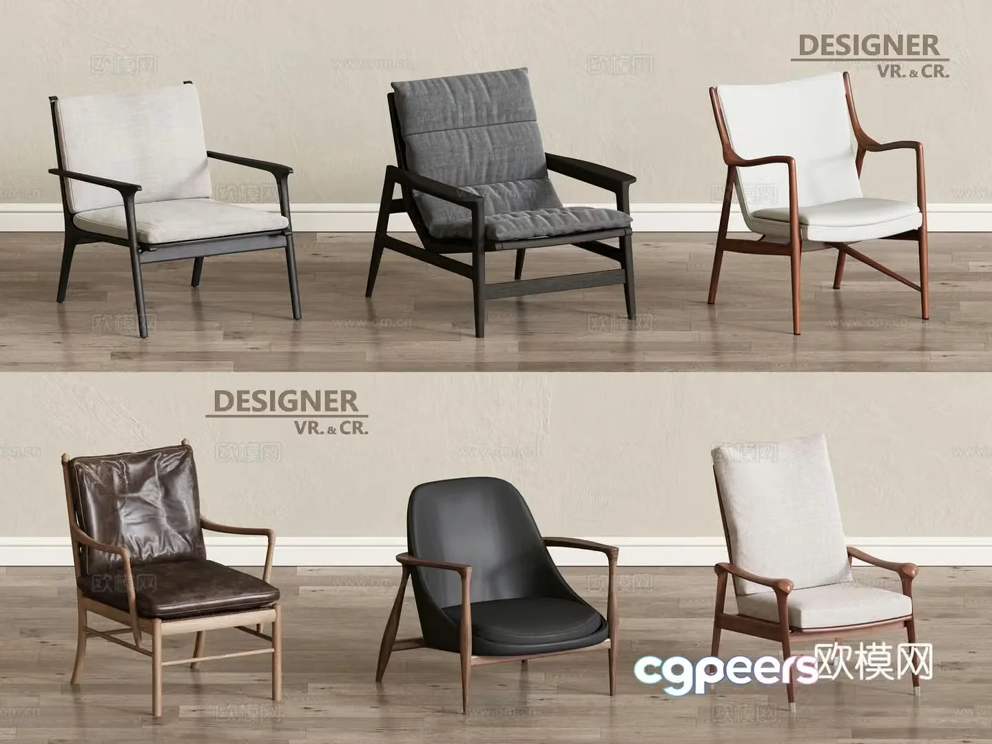 Modern single sofa chair leisure chair armchair 3d model