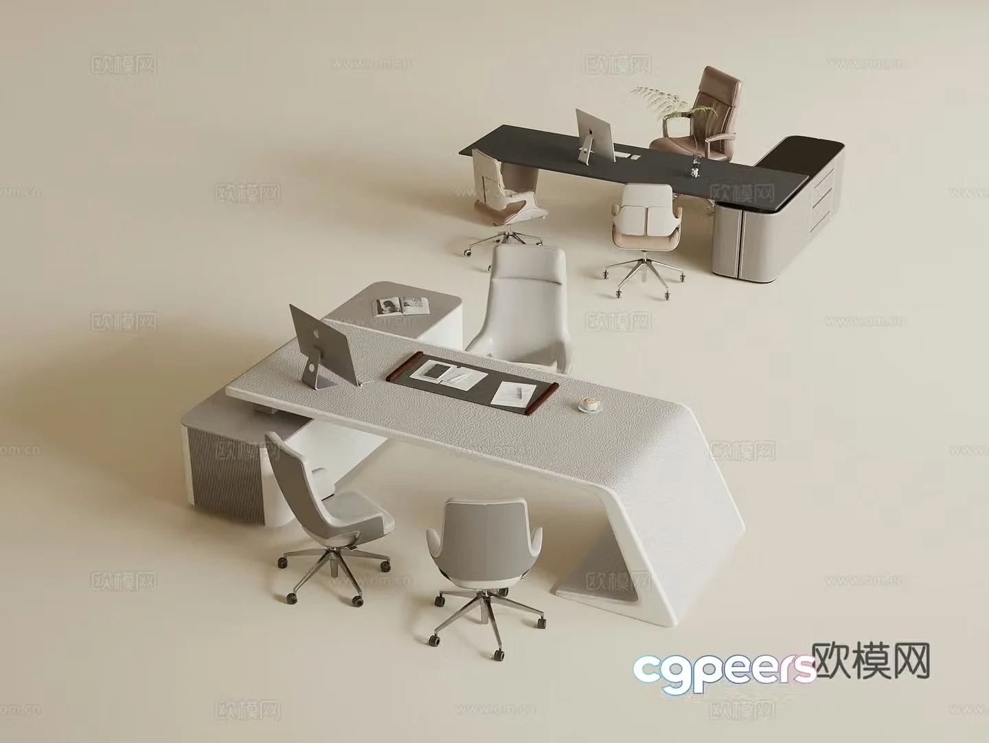 Modern office desk and chair Manager office desk and chair Chairman office desk and chair 3d model