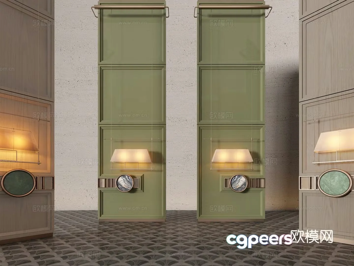 New Chinese style hotel partition 3D model