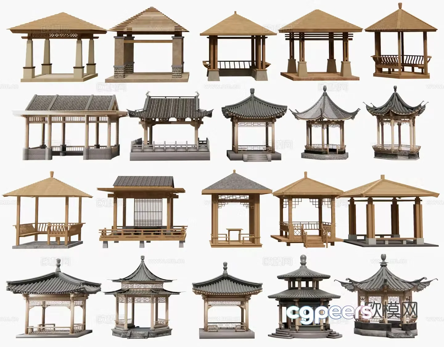 New Chinese style pavilion pavilion ancient pavilion outdoor pavilion courtyard pavilion 3d model 3d model