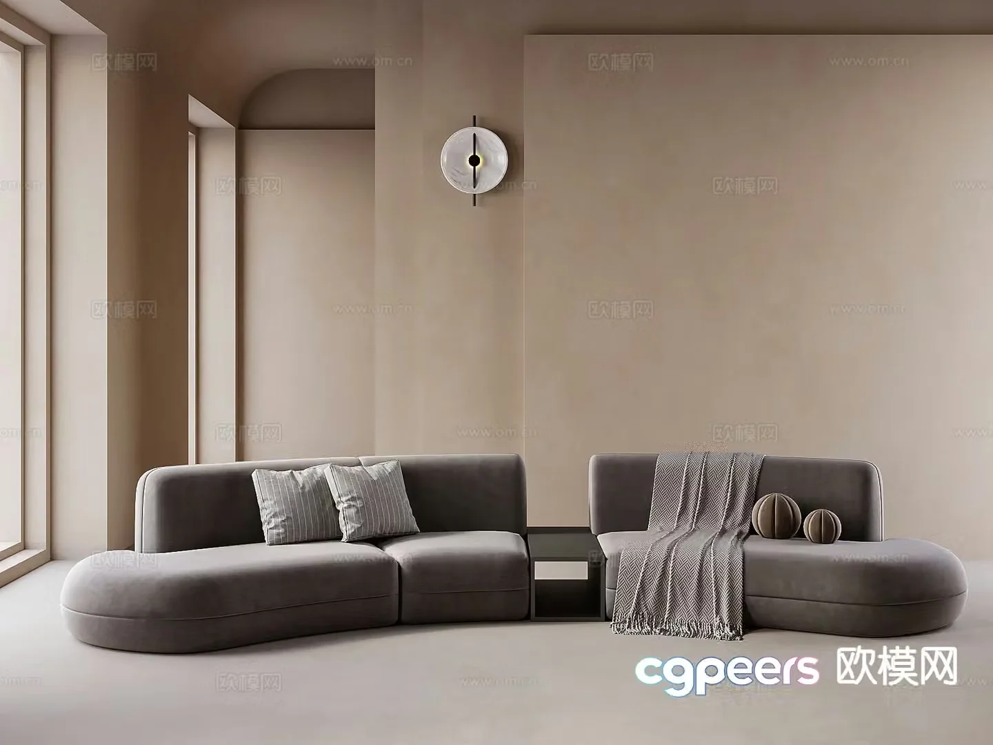 Special shaped sofa curved sofa 3d model