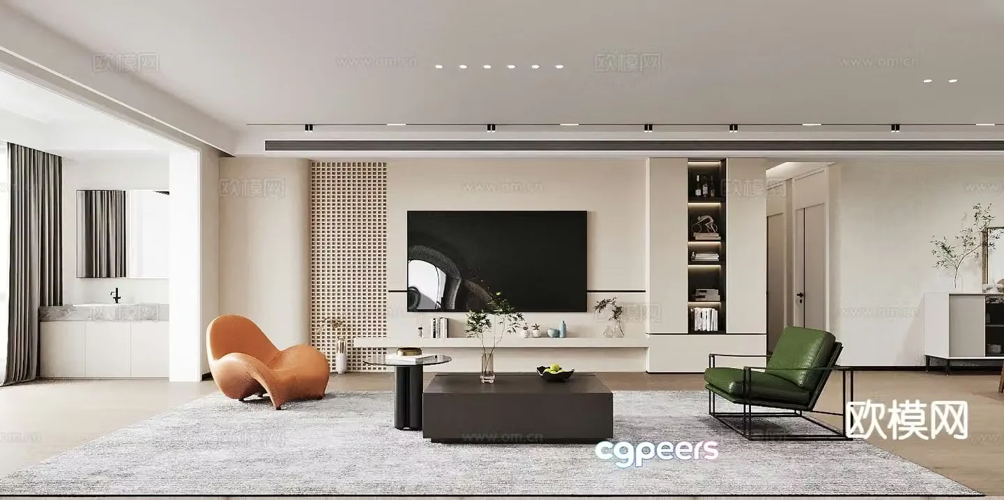Modern living room 3d model