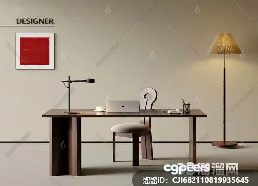 A Modern Office Desk 3D Model – 13150 – VRAY Render