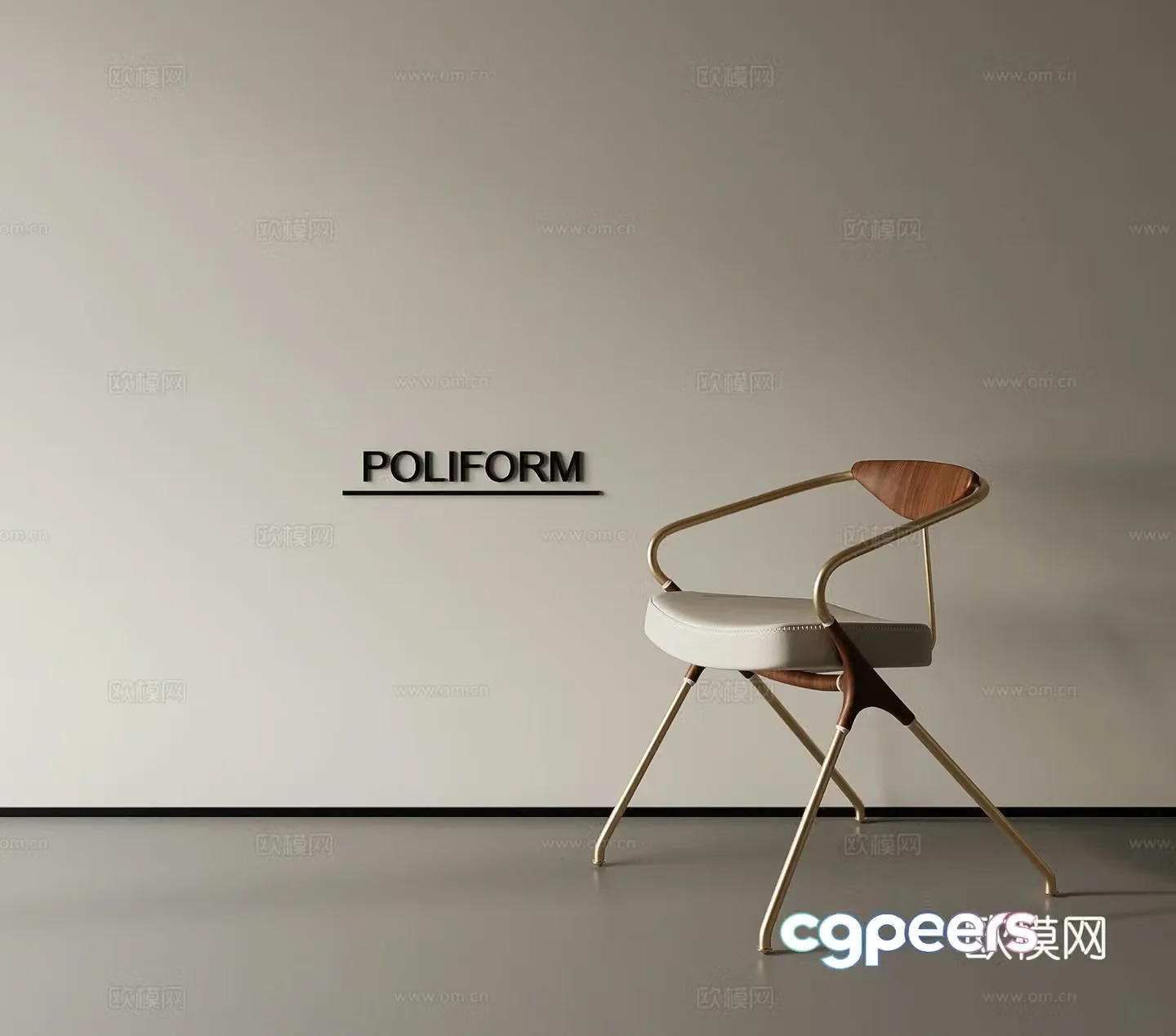 Dining chair single chair book chair 3d model