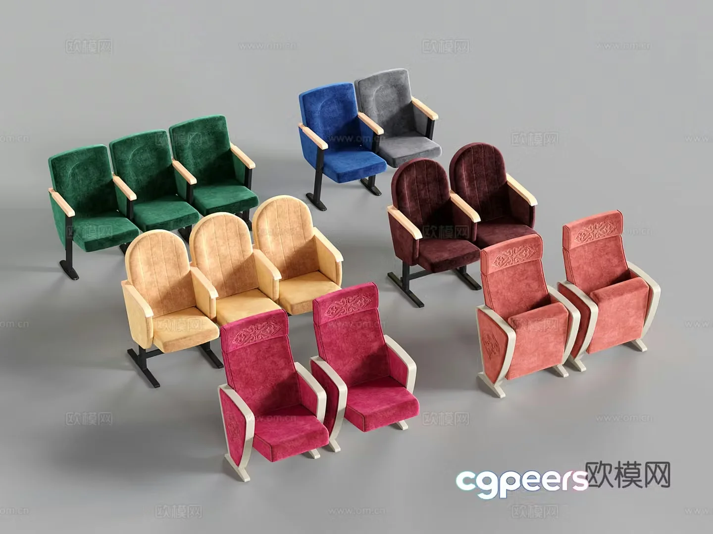 Modern theater chair sofa armchair theater chair chair chair 3D model