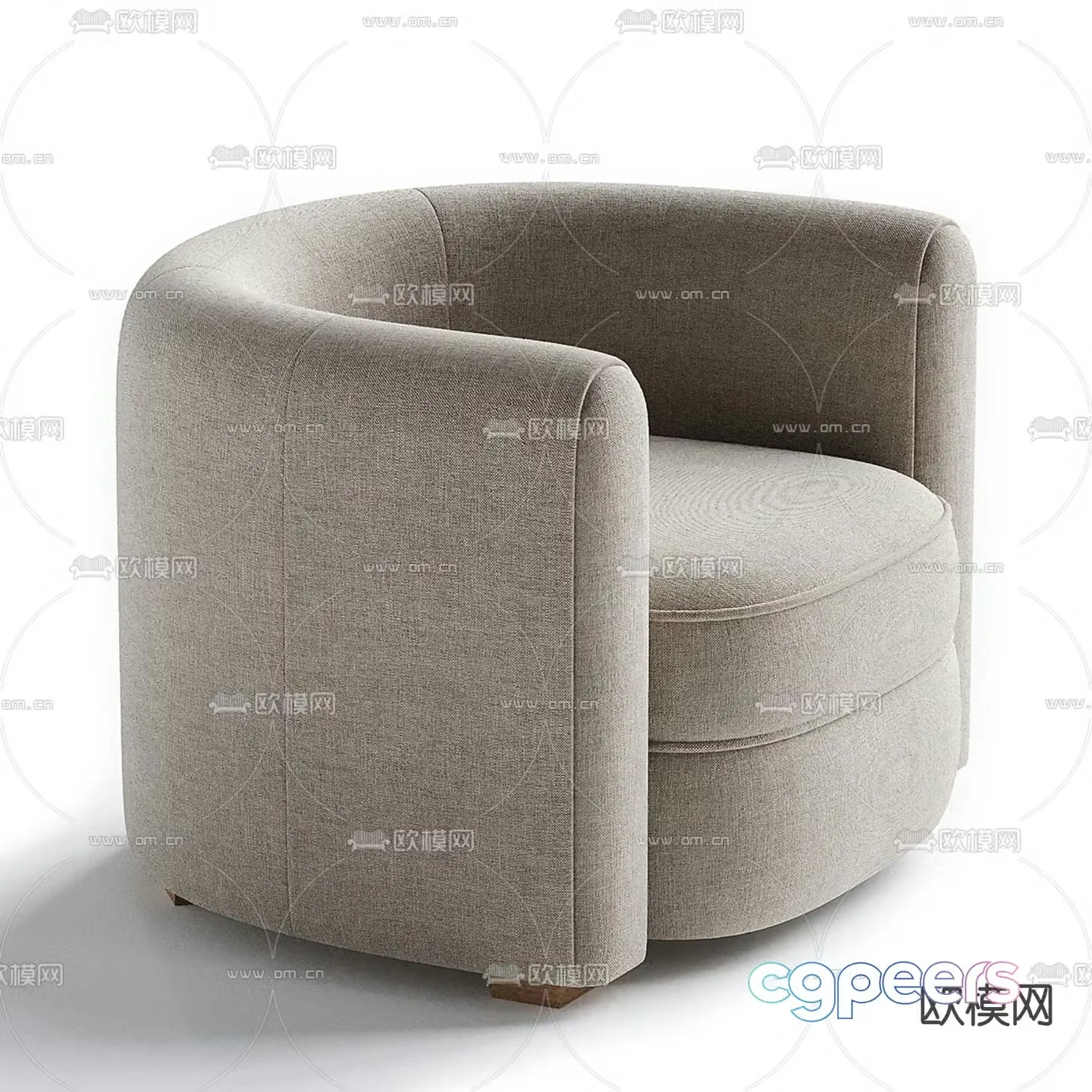 PIERRE FREY modern fabric armchair 3d model