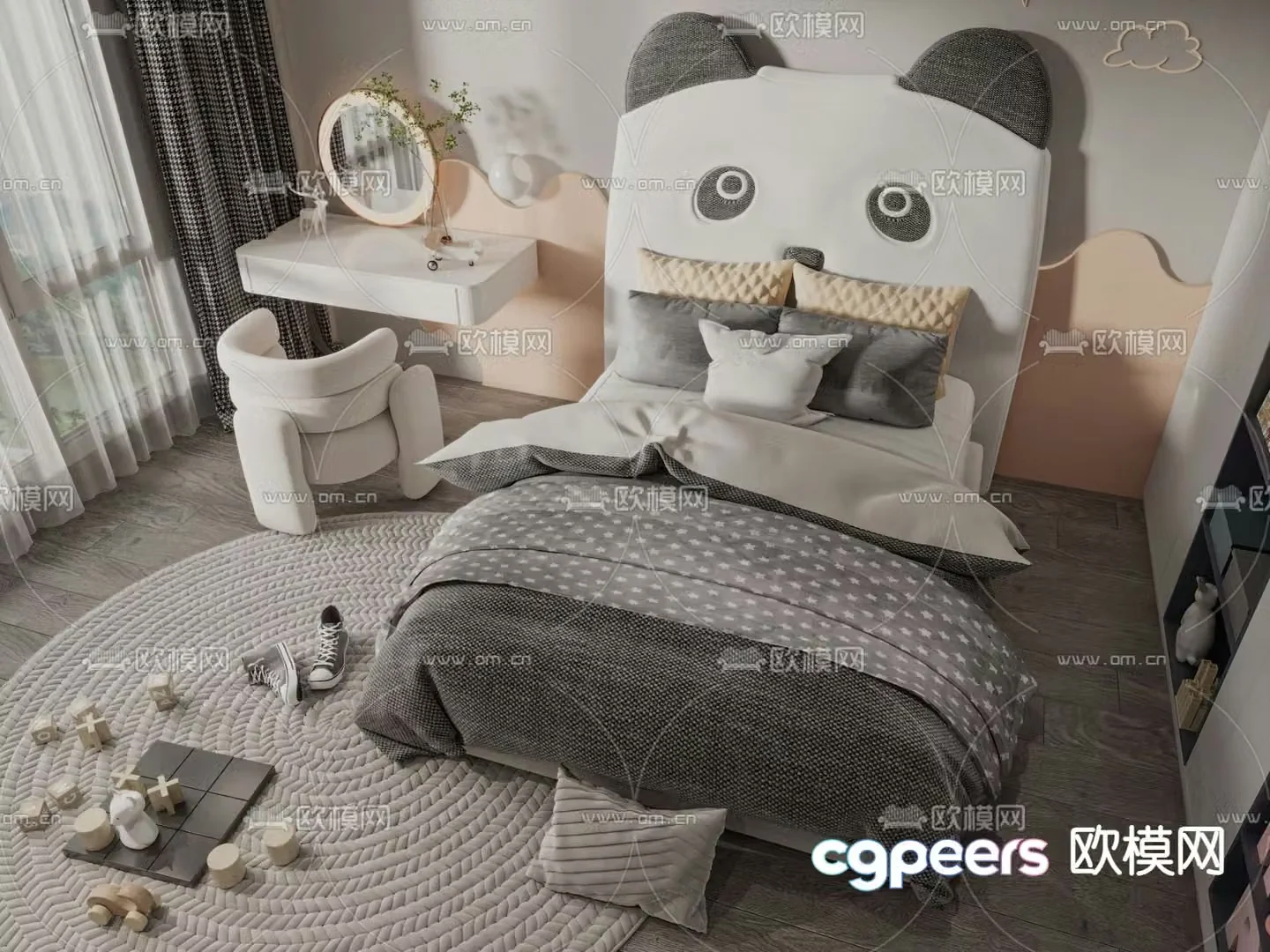 Modern children’s bed 3d model