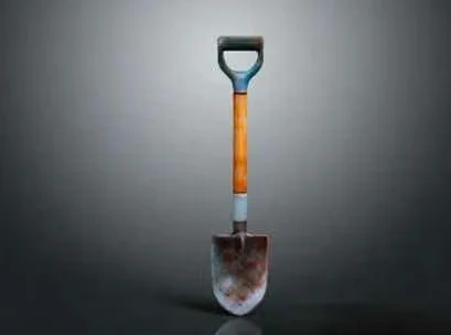 A Shovel With An Orange Handle 3D Model – 13612 – VRAY Render
