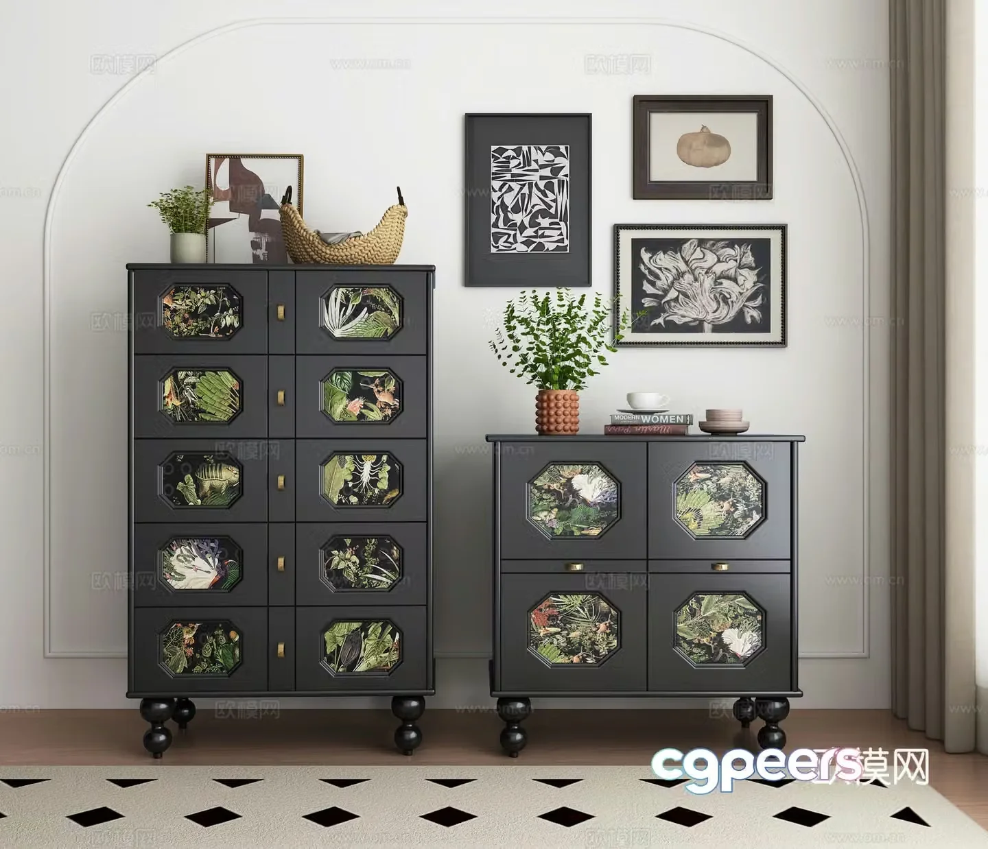 French side cabinet fighting cabinet 3D model