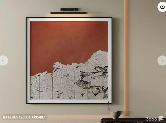 A Framed Picture Of A Mountain Range 3D Model – 17031 – VRAY Render