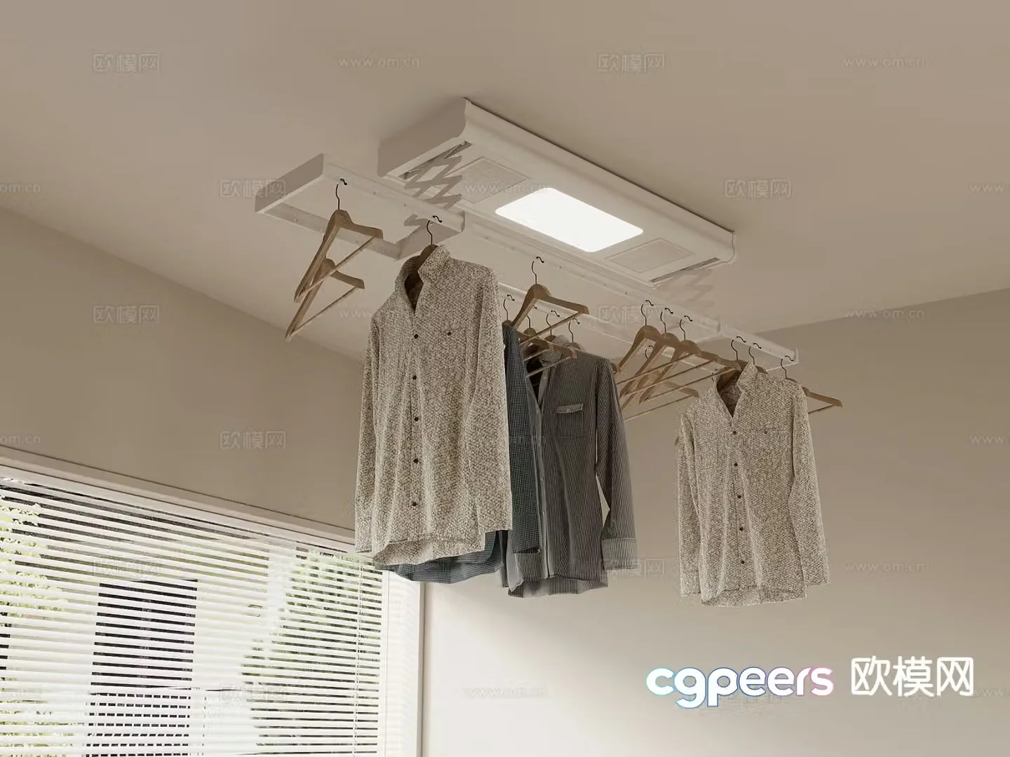 Electric clothes drying rack smart clothes drying rack 3D model