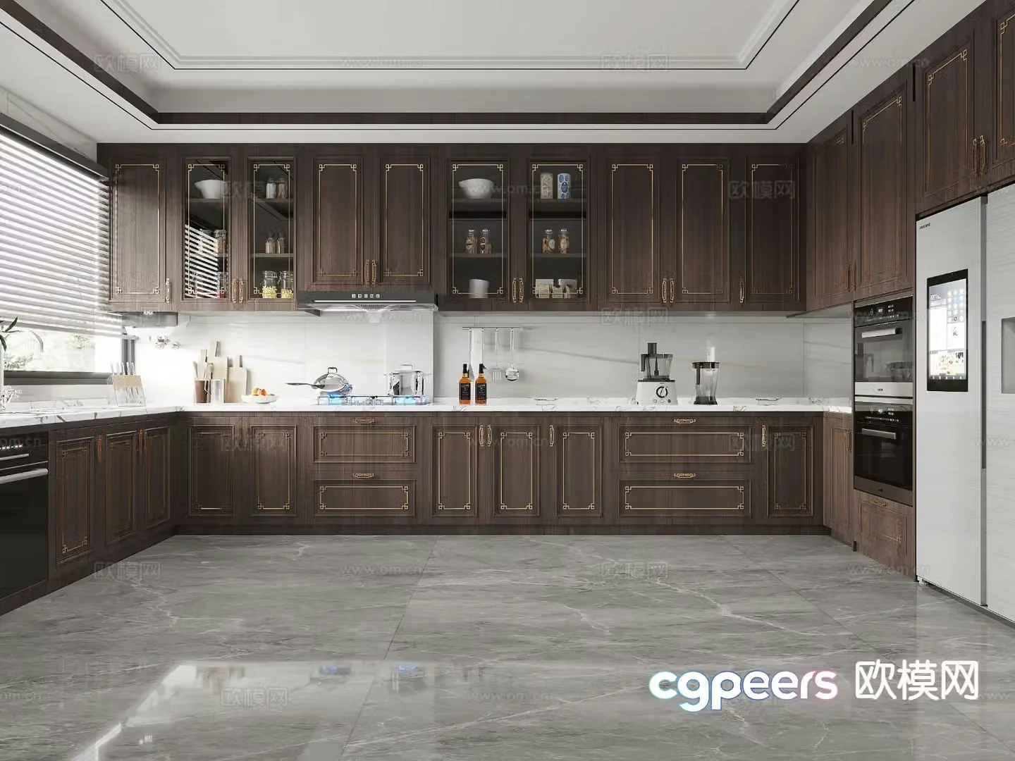 New Chinese style kitchen 3d model