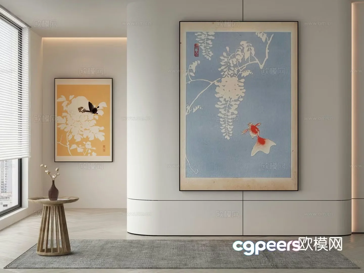 New Chinese style art painting decorative painting 3d model