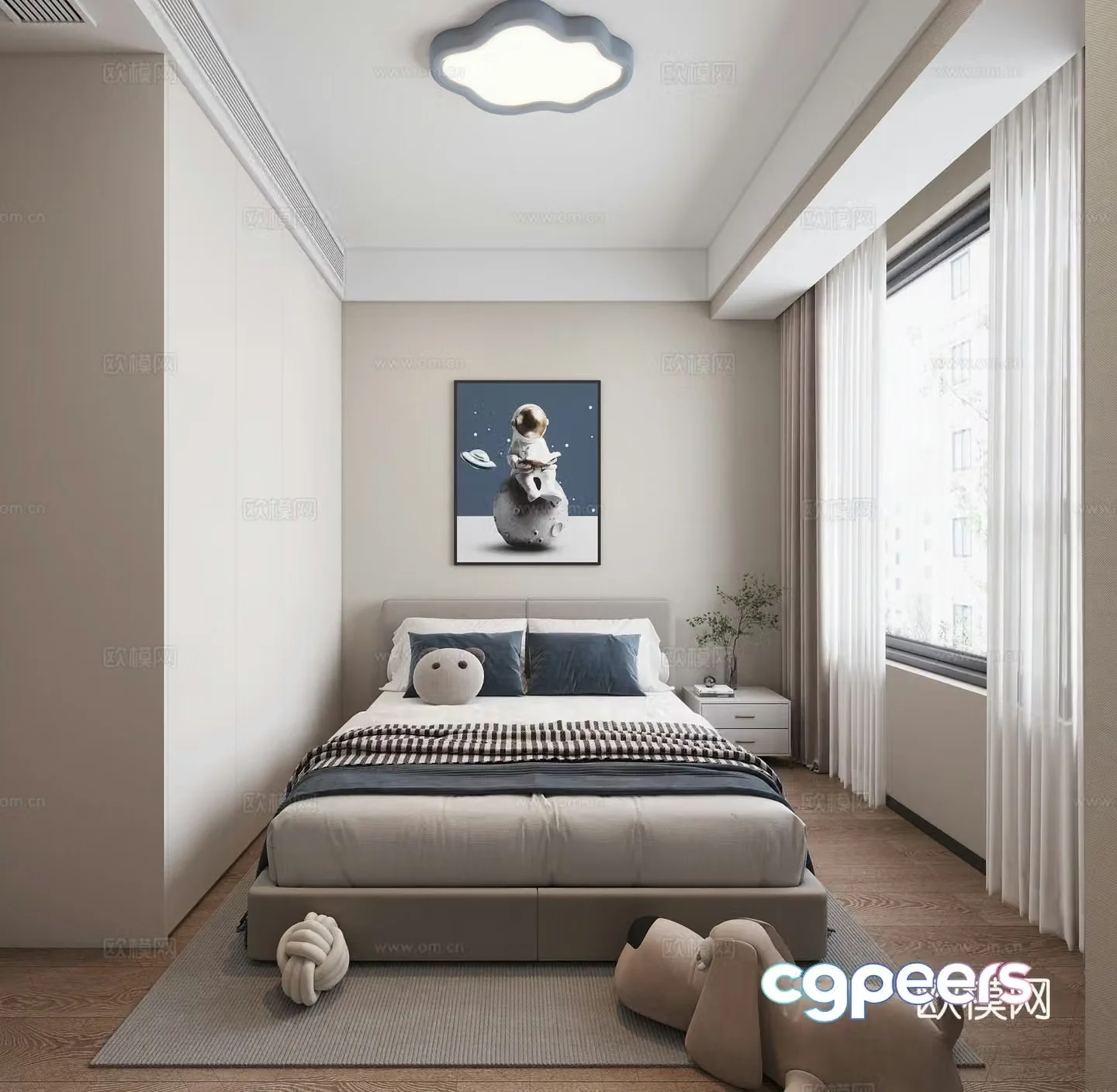 Modern children’s room boy’s room 3d model