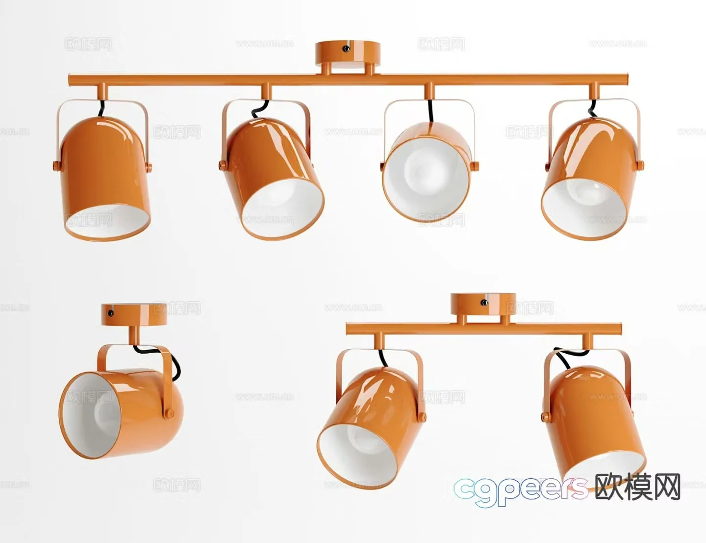 Modern track spotlight 3d model