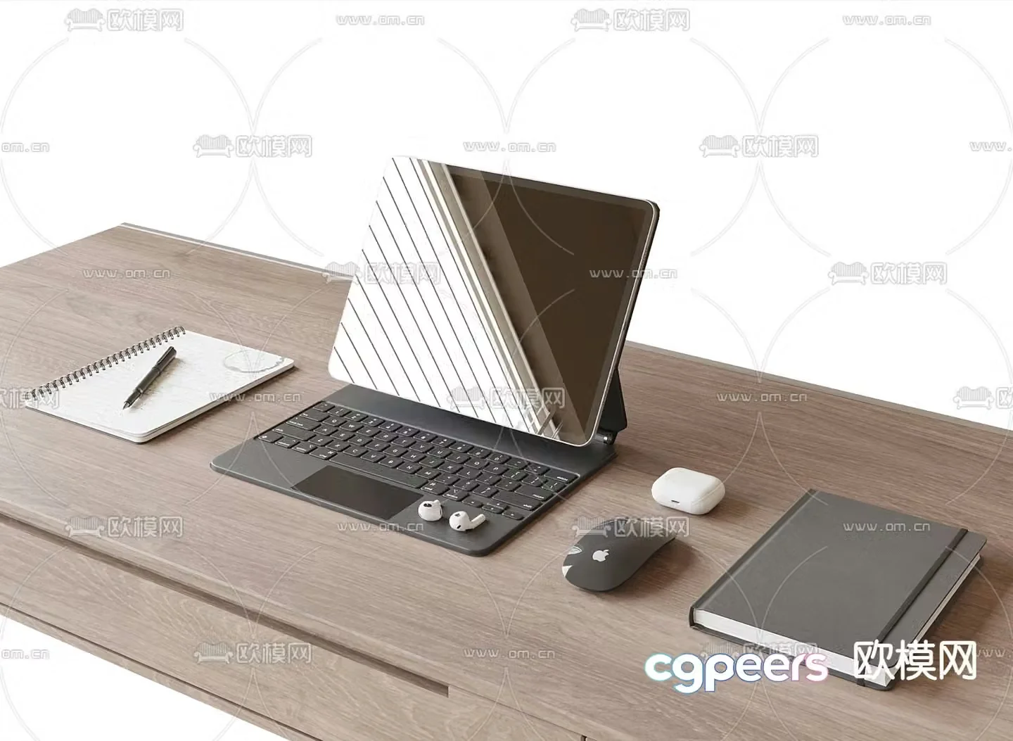 Office Supplies Desktop Ornaments Laptop Computer Notebook 3D Model