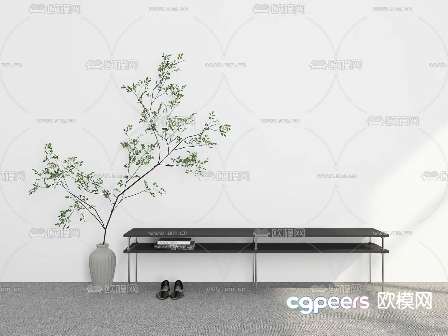 Modern shoe changing stool entrance stool bench 3d model