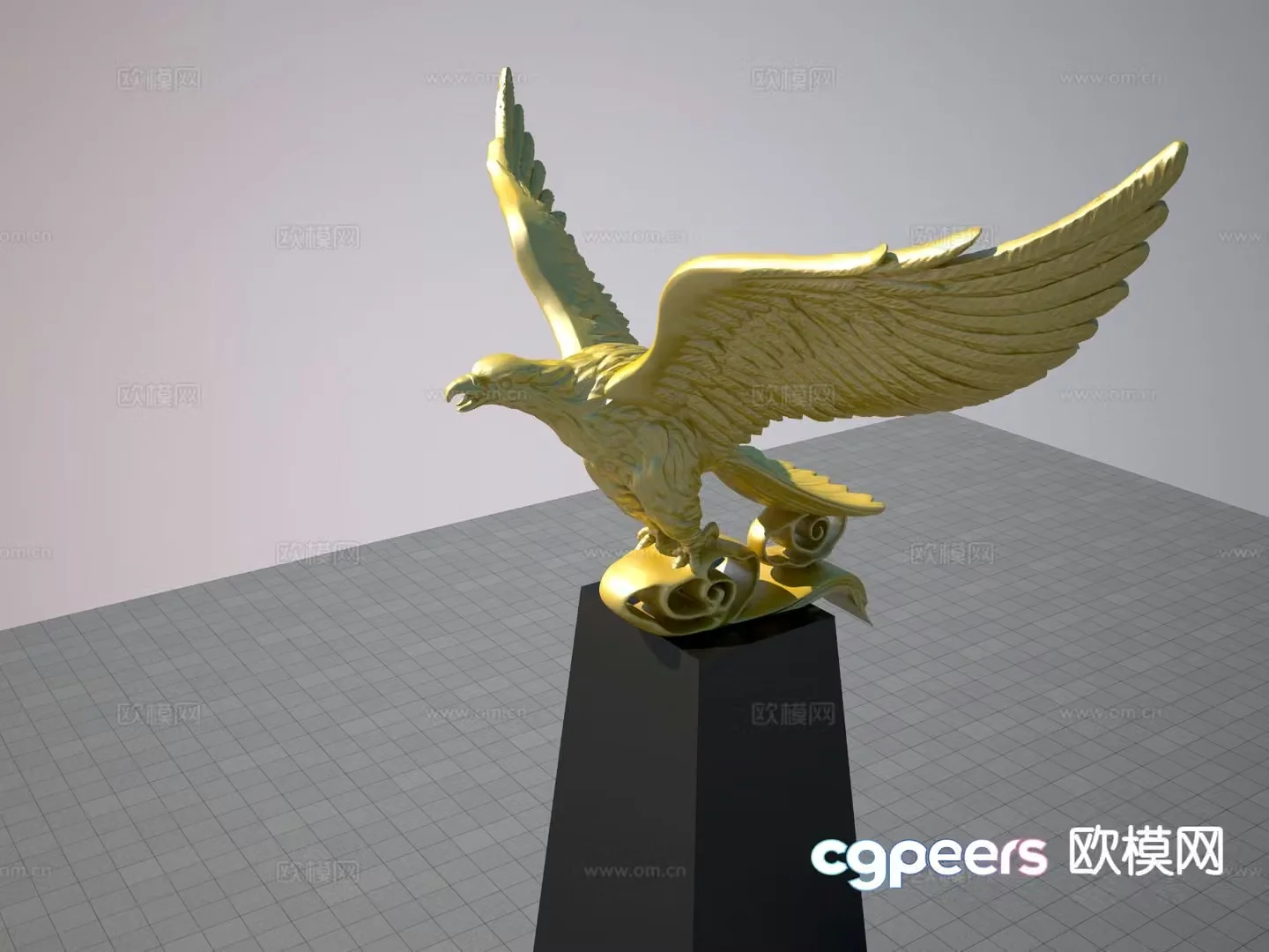 Eagle sculpture urban landscape sculpture 3d model