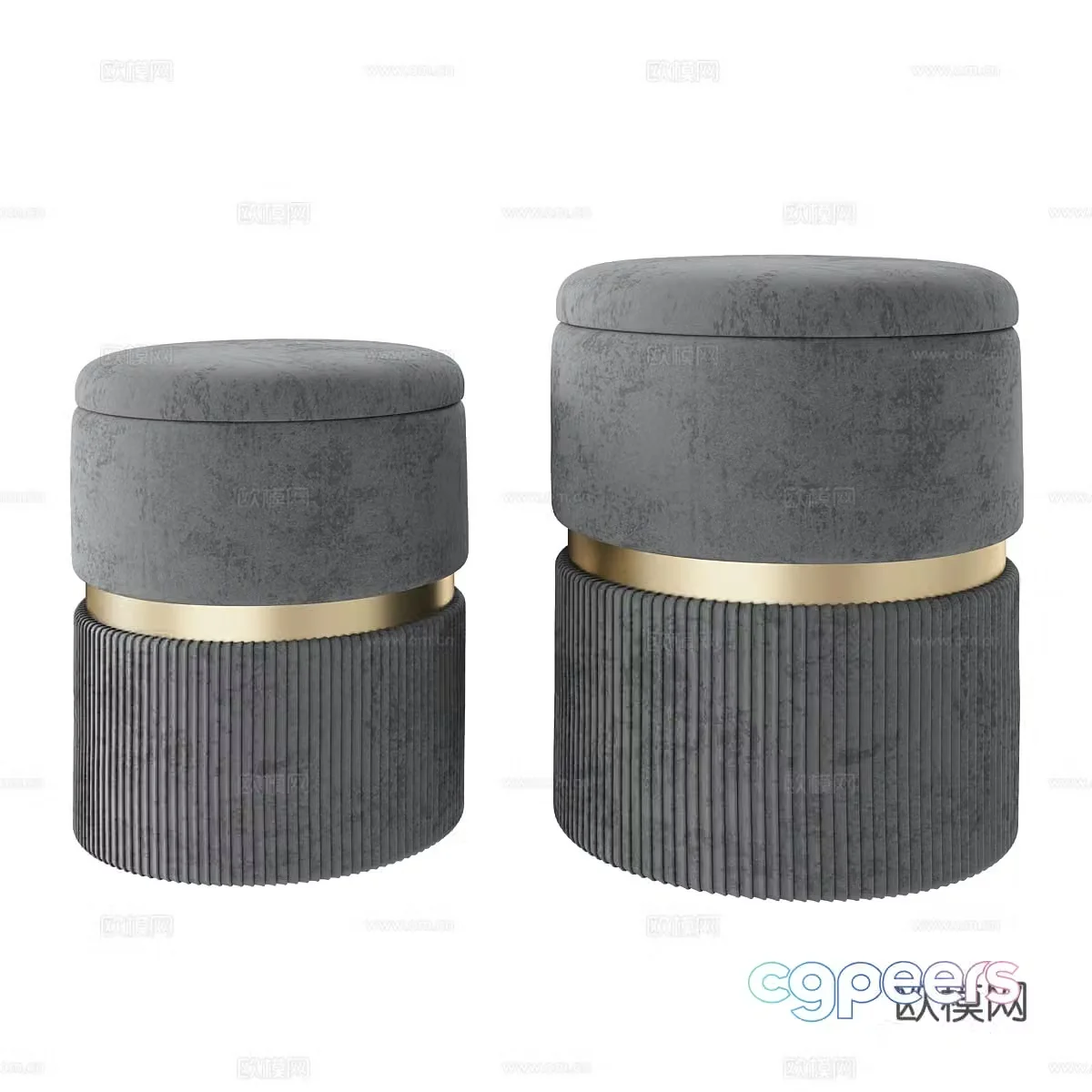 New Chinese stool round stool 3D model