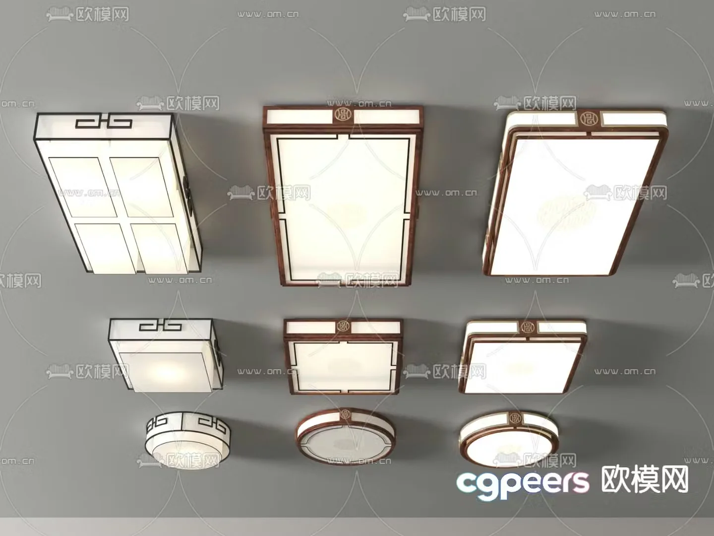 Chinese style ceiling lamp 3d model