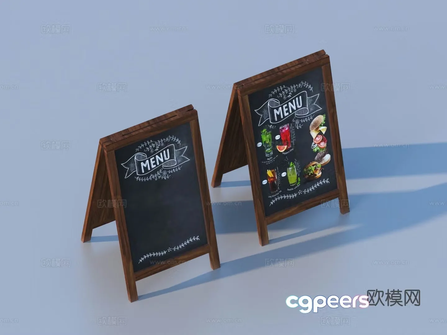 Billboard Shop Signboard Blackboard 3D Model