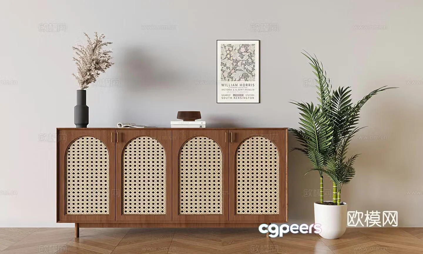 Wabi-sabi sideboard storage cabinet 3d model