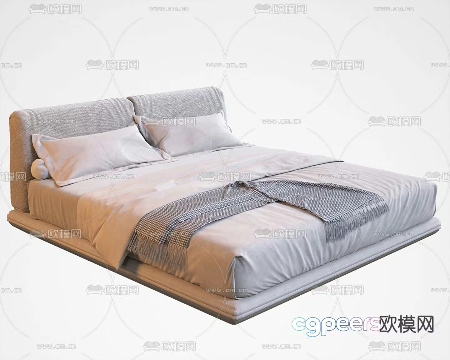 Modern double bed 3d model