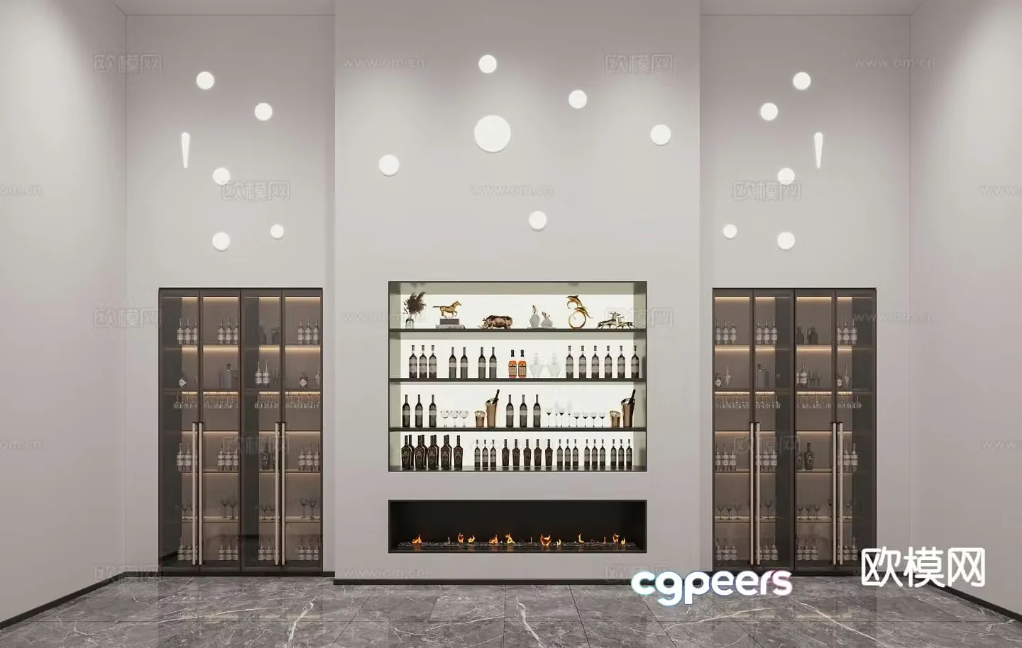 Modern wine cabinet sideboard 3d model